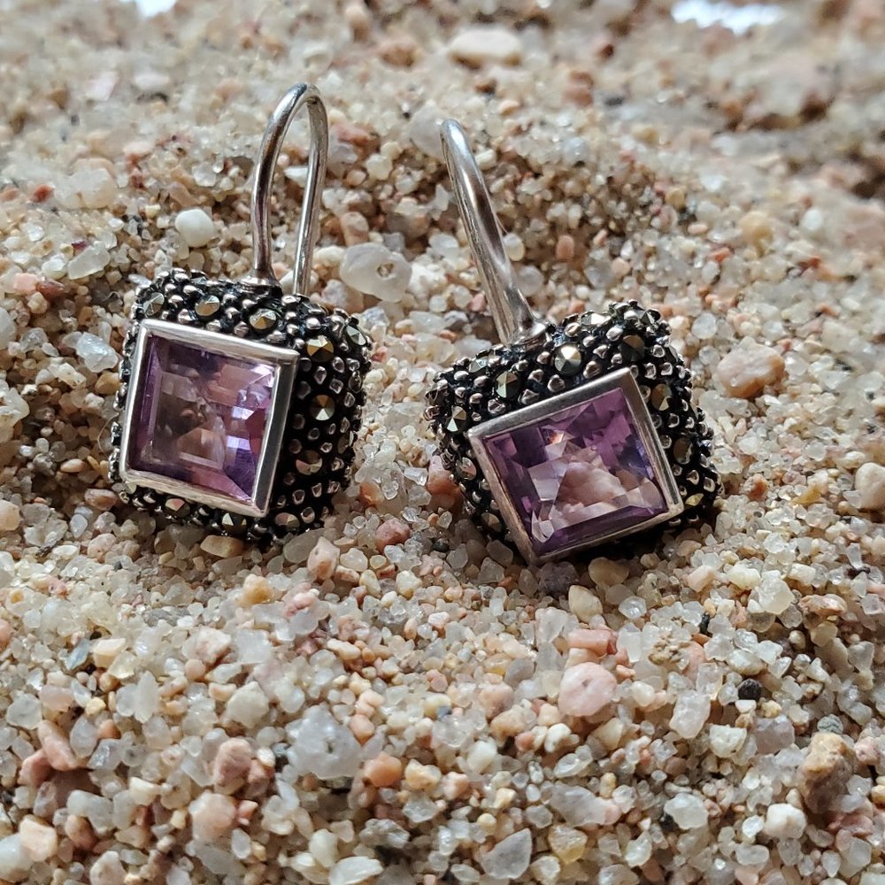 Vintage JUDITH JACK Amethyst Earrings